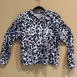 Calvin Klein Black and Blue Patterned Hoodie